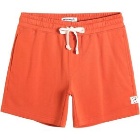 maamgic Mens Athletic Gym Shorts 5.5" Elastic Waist Casual Pajama Pocket Jogger Men Workout Short Pants Coral Orange Medium
