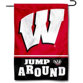 Wisconsin Badgers Jump Around Garden Banner Flag