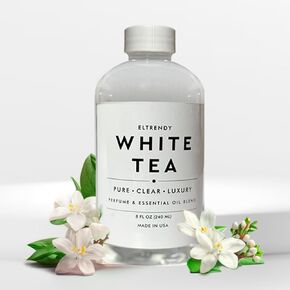 Eltrendy White Tea Aroma Oil Diffuser Pure for Air Freshener Room Spray in Home, Office, Car, Hotel | Refill for Reed Diffusers, Waterless, HVAG, Electric Oil Machines & Oil Warmers | 8 Fl Oz