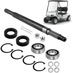 Golf Cart Rear Axle Shaft with Bearing Seal Kit for 1994-2013 EZGO TXT/Medalist Electric Models, Replace # 20377-G12 Passenger Side (16 3/4" Length) 24-teeth Splined Axle Shaft Assembly