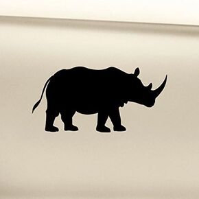 Rhino Vinyl Decal Laptop Car Truck Bumper Window Sticker - Black