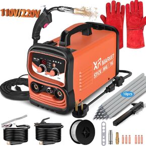 150Amp MIG Welder, Dual Voltage 110V/220V, 3 IN 1 Portable Welding Machine for Flux Core MIG Welder/Lift TIG/Stick Welder with Synergic IGBT Inverter, Welder Machine for HomeDIY, Hobbyist
