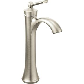 Moen Wynford Brushed Nickel One-Handle High Arc Vessel Bathroom Faucet for Single Hole Vessel Sinks, 4507BN