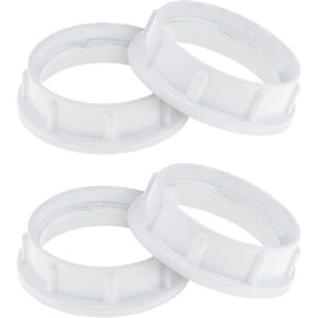 4 Pack Light Socket Rings, White Aluminum Threaded Lamp Shade Ring for Medium Base E26 Sockets with Diameter of 1-1/2 Inches, Retainer Rings for Light Fixture