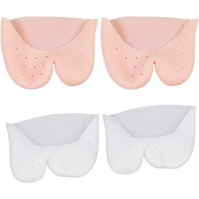 2 Pairs Silicone Gel Pointe Ballet Dance Shoe Toe Caps Pads Protector with Breathable Hole for Girls Women