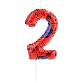 Spider Birthday Candle, Red Blue Spider Themed Candle Number Candle Spider Web Candle Cake Topper Spider Birthday Decorations for Man Boy Girl Birthday Party Favor Supplies (0)