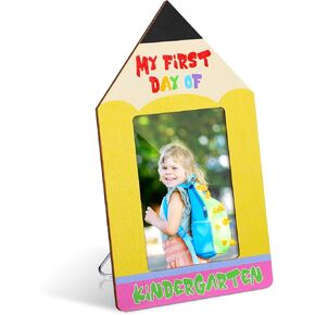 Pencil Shaped My First Day of Kindergarten Picture Frame 2024 My 1st Day of Kindergarten Gift 4 x 6 Wood Photo Frame for Kids Boys Girls Back to School Party Favor Supplies in Saudi Arabia