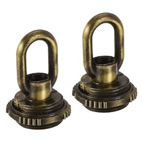 MECCANIXITY Eye Nut 25kg Max Load 30x44mm M10 Thread Ring Shape Female Loop for Hanging Lamp Chandelier, Bronze Pack of 2