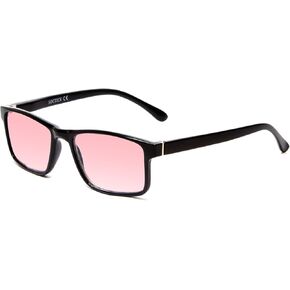 Pink FL-41 Tinted Reading Glasses Light Sensitivity Men Women Outdoor Indoor Fluorescent Photophobia Eyeglass