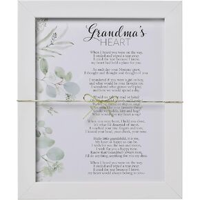 Grandma's Heart Poem Frame with Unique Keepsake Letter Kit-Sentimental Gift to or from an Excited New Grandma to Express Her Love for New Grandchild/Grandson/Granddaughter - Made in USA (Classic)