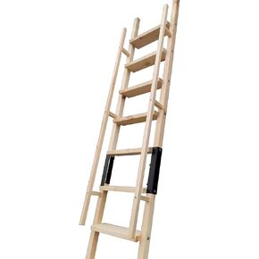 DIYHD 87" Custom Made Stainless Steel Rolling Ladder Brushed Library Ladder,No Roller