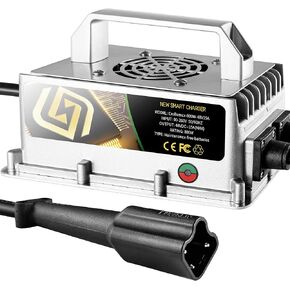 48Volt 15Amp Aluminum Casting Wide Voltage Golf Cart Battery Charger Matching 3-pin Leaf Plug Charges The Battery of G29 Drive/Drive 2 Golf Carts
