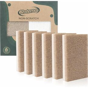 Rotema Sponges,Sponges Kitchen,Dish Sponge,Cleaning Supplies,Natural Wood Pulp Kitchen Sponge (6)