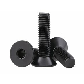 50pcs M4 Screws, M4-0.7 x 10mm Flat Head Socket Cap Screws, 304 Stainless Steel Black Zinc Plated Full Thread Bolts Machine Thread Screws, DIN7991 (M4-0.7 x 10mm)