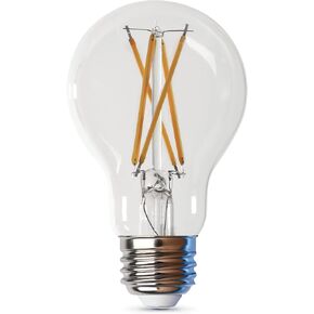 Feit Electric LED Built-in Dusk to Dawn Sensor Intellibulb - Clear Filament A19 with an E26 Medium Base Light Bulb - 60W equivalent - 15 Year Life - 800 Lumen - 5000K Daylight
