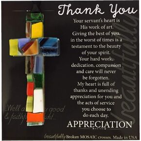 Heartfelt Sentiment With Handmade in USA Cross - Thank You Gift for Family/Friends/Colleagues/Caregivers/Gratitude Gift/Appreciation Gift for Mentor/Pastor/Minister