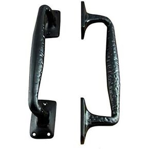 Barn Door Handle, Old World Door Pull, Black Powder Coat finish