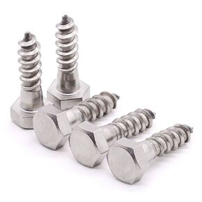 Glvaner M12 x 90mm (4 pcs) Stainless Steel Hex Head Lag Screws, Hexagon Head Wood Screws DIN571, Partial Thread Coverage, Plain Finish