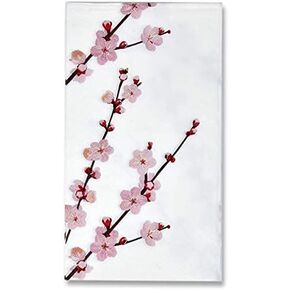 Gift Boutique 100 Floral Cherry Blossoms Guest Napkins 3 Ply Disposable Paper Pink Cherries Blossom Flowers Dinner Hand Napkin for Bathroom Powder Room Wedding Holiday Baby Shower Decorative Towels