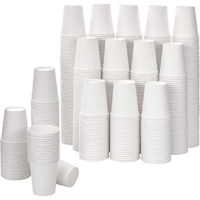 AOZITA [592 Pack] 8 oz White Paper Cups, Disposable Paper Cups, Heavyduty Hot/Cold Beverage Drinking Cups for Party, Picnic, BBQ, Travel, and Event