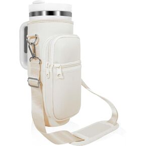 Water Bottle Holder Bag for Stanley Quencher Tumbler 40 oz,Water Bottle Carrier with Adjustable Shoulder Strap,Stanley Cup Accessories for Walking Travelling Camping