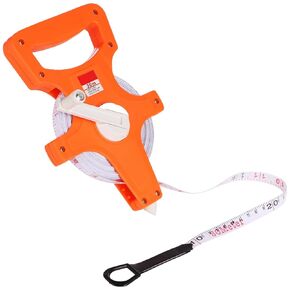 Open Reel Tape Measure, 100m/330ft Extra Long Standard & Metric Industrial Measuring Tape, Dual Sided Measuring Wheel for Yard, Field, Carpentry, Construction (98ft)