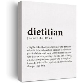 LEXSIVO Dietitian Definition Print Canvas Wall Art Office Decor Modern Dietitian Painting 12x15 Canvas Poster Framed Ready to Hang Artwork Nutritionist Gift