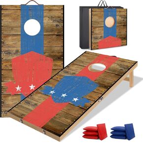 مجموعة لوحة كورنهول قابلة للطي بحجم تنظيم 4 أقدام × 2 قدم من الخشب الصلب لعبة كورنهول ممتازة مع 8 أكياس فول وحقيبة حمل مجموعة كورنهول محمولة للأطفال والكبار للعب في الأماكن المغلقة أو الهواء الطلق in Kuwait