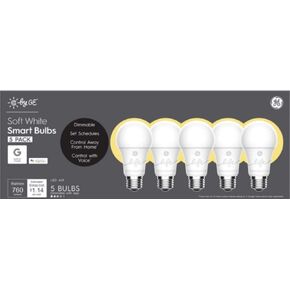 9.5W (60W Replacement) C by GE C-Life Soft White Smart Bulbs (5 LED A19 Light Bulbs)