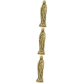 3pcs Brass Maria Desk Topper Miniature Catholic Statues Nativity Decor Lady of Lourdes Statue Virgin Statue Small Virgin Figurine Mini Beetle Mother Idol Christmas