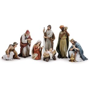 Joseph's Studio by Roman - 7-Piece Nativity Set, includes Holy Family, Wise Men and Shepherd, 9.5" H, Resin and Stone, Decorative Figures, Collection, Durable, Long Lasting