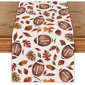 Fall Table Runner Football Tablecover Autumn Football Table Runner Fall Autumn Harvest Thanksgiving Decor Fall Decoration for Home Party