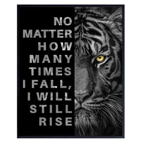 Inspirational Quotes Wall Decor for Men - Home Office Wall Decor positive Sayings - Gym Motivational Wall Decor, Encouragement Gifts - Garage, Man cave Decor - Black and White Sports Quotes Wall Decor