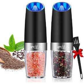 مجموعة مطحنة الملح والفلفل الكهربائية من جرافيتي، أوتوماتيكية تعمل بالبطارية مع خشونة قابلة للتعديل، إضاءة LED in Kuwait