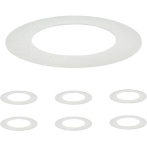 6 Pack White Goof Trim Ring for 4"" Inch Recess Can Light, 6"" Inch Outside Diameter, Textured or Gloss Finish, Paintable, Durable