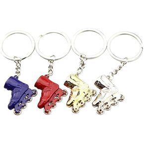 4 Pcs Roller Skates Keychain Cartoon Mini Colorful Skates Shoe Model Pendant Keychain Backpack Hanging Ornament for Adults Random Color