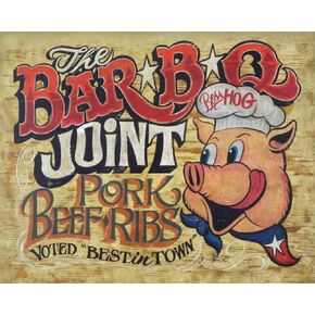 New Vintage Retro Metal Tin Sign The Bar BBQ Joint Pork Beef Ribs Home Garage Bar Club Hotel Wall Decor Signs 12X8 Inch