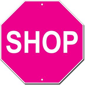 Shop Pink Novelty Funny Metal Sign Octagon