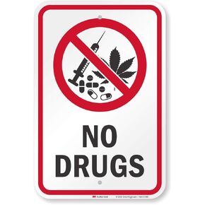"No Drugs" Sign By SmartSign | 12" x 18" 3M Diamond Grade Reflective Aluminum