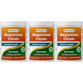 Best Naturals Magnesium Glycinate Powder - 1 Pound (1 LB (Pack of 3))