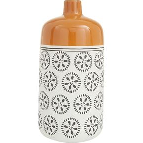 The Novogratz Ceramic Floral Vase with Orange Tops, 9" x 8" x 15", White