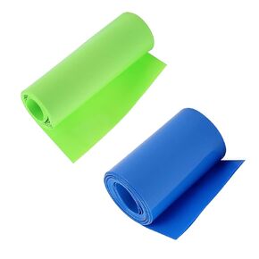 MECCANIXITY Battery Wrap PVC Heat Shrink Tubing 95mm 7ft Blue and 100mm Flat 3.3ft Green Good Insulation for 18650 Battery Pack