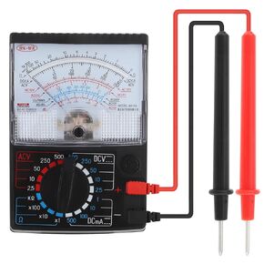 DC/AC Voltage Current Resistance Electrician Tool Mechanical Multimeter with Test Leads, Handheld Analog Multimeter Pointer Tester