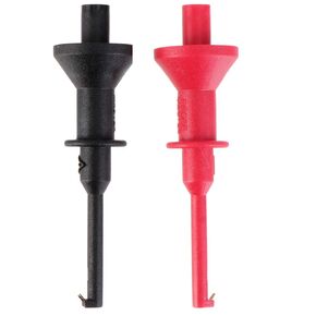 2pcs Testing Hook Clip Multimeters Test Extension Probe Aperture 4mm Plug-in Testing Probe Clamp Clip for Testing Electronic (1 Red and 1 Black)