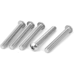 uxcell M8 x 60mm Stainless Steel Button Head Socket Cap Screw 5 Pcs