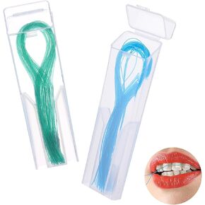 Dental Floss Threaders, 100PCS Dental Floss Deep Clean Dental Threader Interdental Floss for Braces Bridges Implants Oral Health Care 2Pack(Blue)