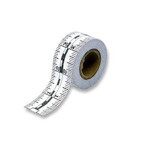 Adhesive Continuous Ruler Roll Tape – Fractional – 1 Inch Wide, 12 Inch Long X 42 Repeats – Dual Directional – White