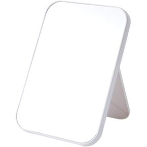 WOIWO HD Makeup Mirror Desktop Simple Dressing Mirror Square Princess Mirror Simple Folding Makeup Mirror 1PCS (Cream White)