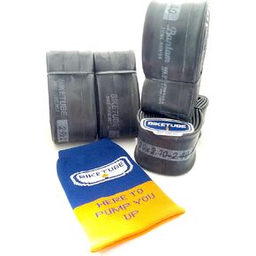 Mountain Bike Inner Tubes - Super Value 4 Pack - Free Biketube Brand TubeSock and Sticker - Select Your Size