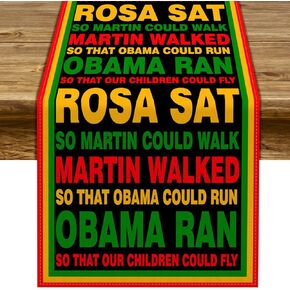 Sunwer Juneteenth Table Runner Pan Afro African American Independence Day Heritage Decoration Home Kitchen Dining Room Decor (Pattern-A, 13" x 72")
